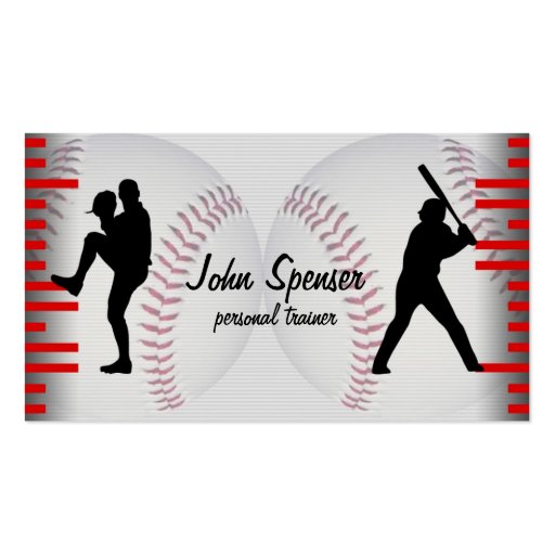 Baseball coach business card (front side)