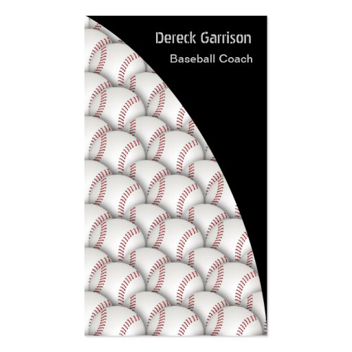 Baseball  Coach Business Card (front side)