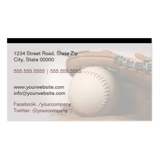 Baseball Coach Business Card (back side)