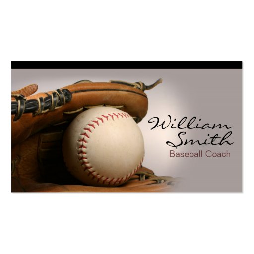 Baseball Coach Business Card (front side)