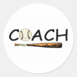 Baseball Coach Round Stickers