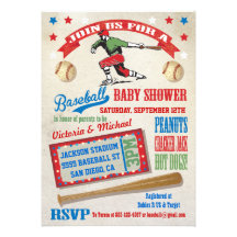 Baseball Couples Baby Shower Invitations