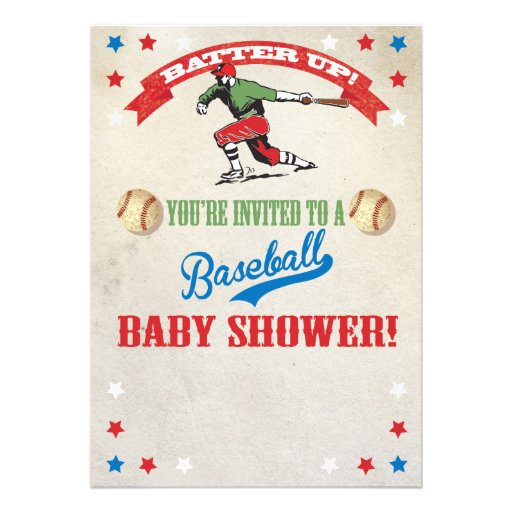 Baseball Couples Baby Shower Invitations