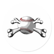 Baseball Crossbones stickers