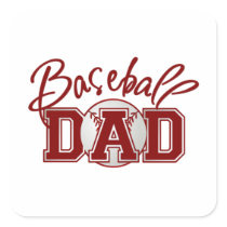 Baseball Dad Square Sticker