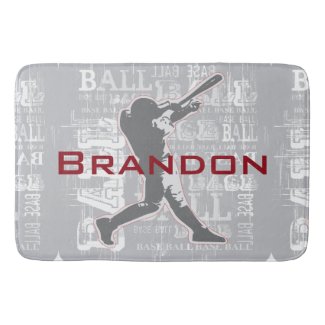 Baseball Design Bath Mat