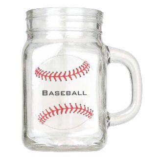 Baseball Design Mason Jar