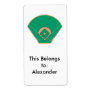 baseball diamond field personalized shipping label