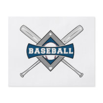 baseball diamond logo gray blue white flyer