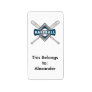 baseball diamond logo gray blue white custom address label