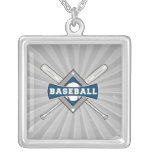 baseball diamond logo gray blue white custom jewelry