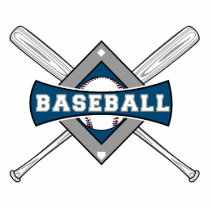 baseball diamond logo gray blue white photo sculpture