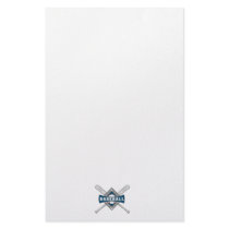 baseball diamond logo gray blue white personalized stationery