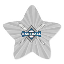 baseball diamond logo gray blue white sticker