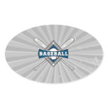 baseball diamond logo gray blue white oval stickers
