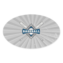 baseball diamond logo gray blue white oval stickers
