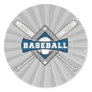 baseball diamond logo gray blue white round stickers