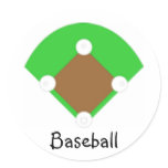 Baseball Diamond Round Stickers
