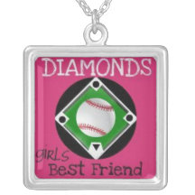 Baseball  diamonds  girls best friend necklace