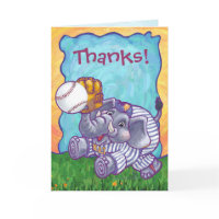 Baseball Elephant Thank You Card
