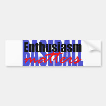 Baseball Enthusiasm Bumper Sticker