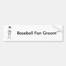 Baseball Fan Groom Bumper Sticker