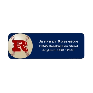 Baseball Fan Name and Address Label Monogram
