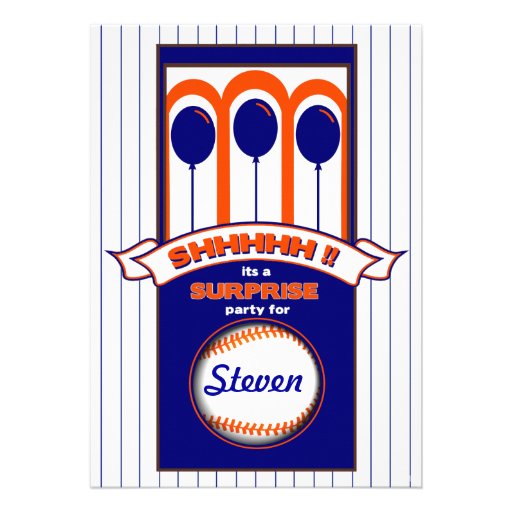 Baseball Fan Surprise Party Invitation