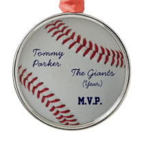Baseball Fan-tastic_autograph-style medallion Christmas Ornaments