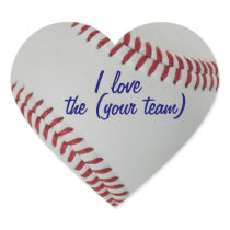 Baseball Fan-tastic pitch perfect I Love My Team Heart Stickers