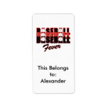 baseball fever red and black custom address labels