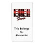 baseball fever red and black personalized shipping label