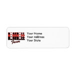 baseball fever red and black custom return address labels