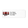 baseball fever red and black custom return address labels
