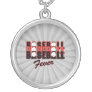 baseball fever red and black pendant