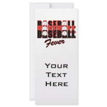 baseball fever red and black rack card