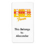 baseball fever red and yellow personalized shipping labels