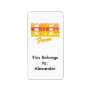 baseball fever red and yellow custom address labels