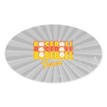 baseball fever red and yellow oval stickers