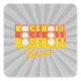 baseball fever red and yellow square stickers