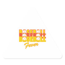 baseball fever red and yellow triangle stickers