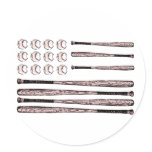 baseball flag round sticker