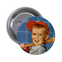 Baseball game, boy,dog pin
