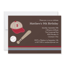 Baseball Gears - Birthday Party Invitation