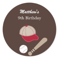Baseball Gears Favor Sticker or Envelope Seal