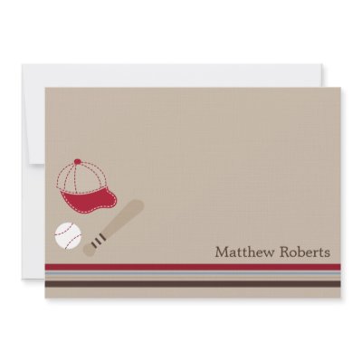Baseball Gears Flat Thank You/Note Cards Custom Invitations by berryberrysweet