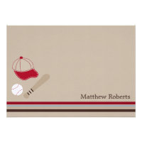 Baseball Gears Flat Thank You/Note Cards Custom Invitations