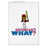 Baseball Girl in Red Greeting Card