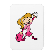 Baseball Girl.png Rectangle Magnets