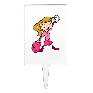 Baseball Girl.png Rectangular Cake Topper